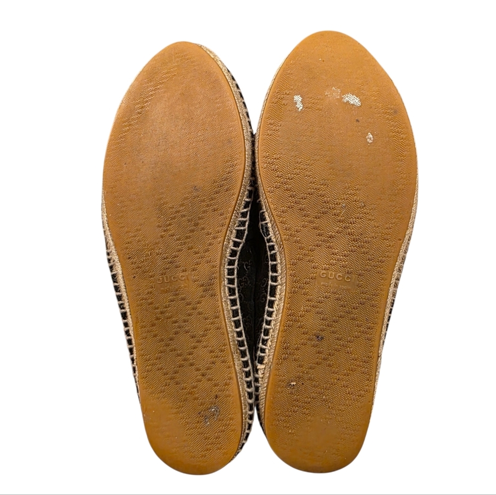 Gucci Monogram Espadrilles Flats Black GG Suede Microguccissima Size EU 39.5 - Picture 6 of 11